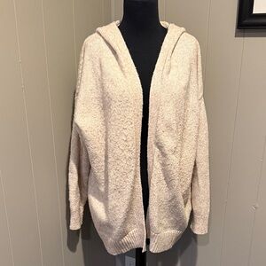 B36 Banana Republic Women’s Large Soft Cream Hooded Open Cardigan